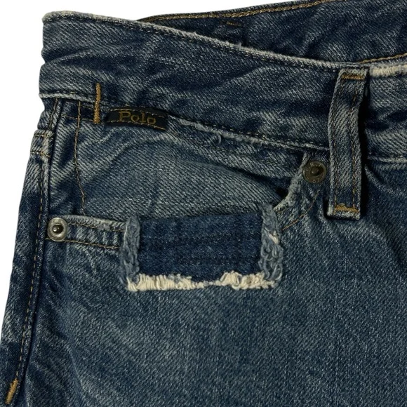 Polo Ralph Lauren Astor Slim Boyfriend Patchwork Distressed Denim Jeans 14 - Picture 7 of 16